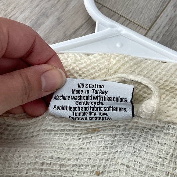 Parachute Knit Robe cotton waffle long unisex Cream (medium) natural loungewear - Picture 8 of 8